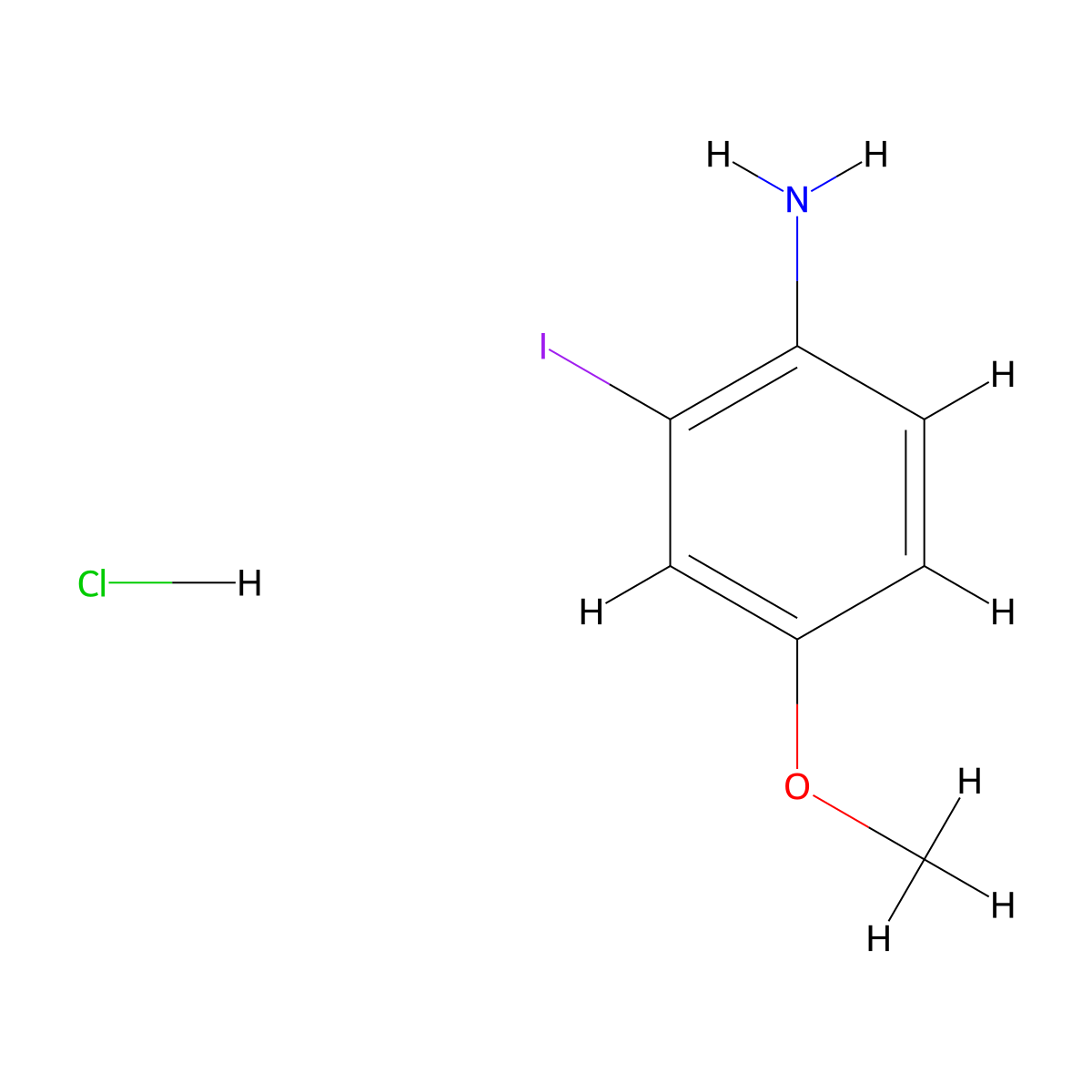 2-Iodo-4-methoxyaniline hydrochloride molecular structure, CAS 1788612-25-8