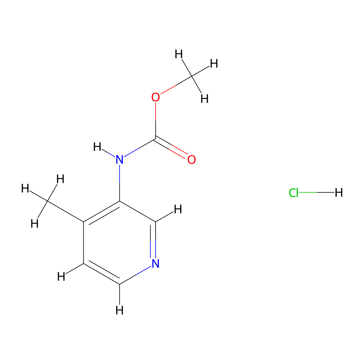 methyl N-(4-methylpyridin-3-yl)carbamate hydrochloride molecular structure, CAS 1788613-13-7