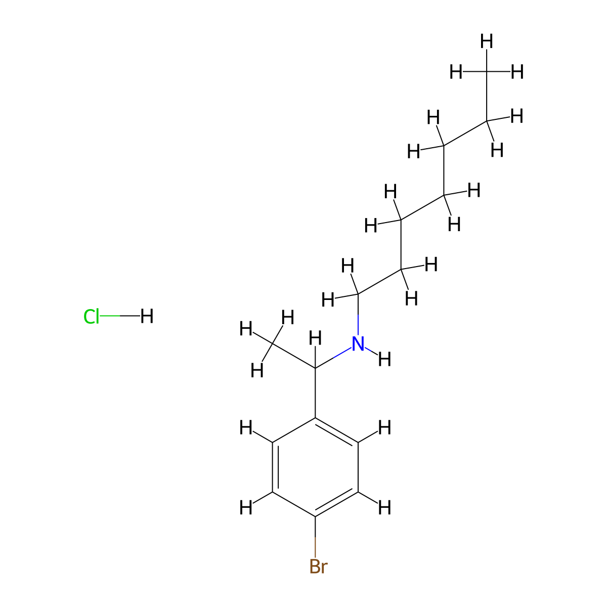 (1-(4-Bromophenyl)ethyl)(heptyl)amine hydrochloride molecular structure, CAS 1788613-51-3