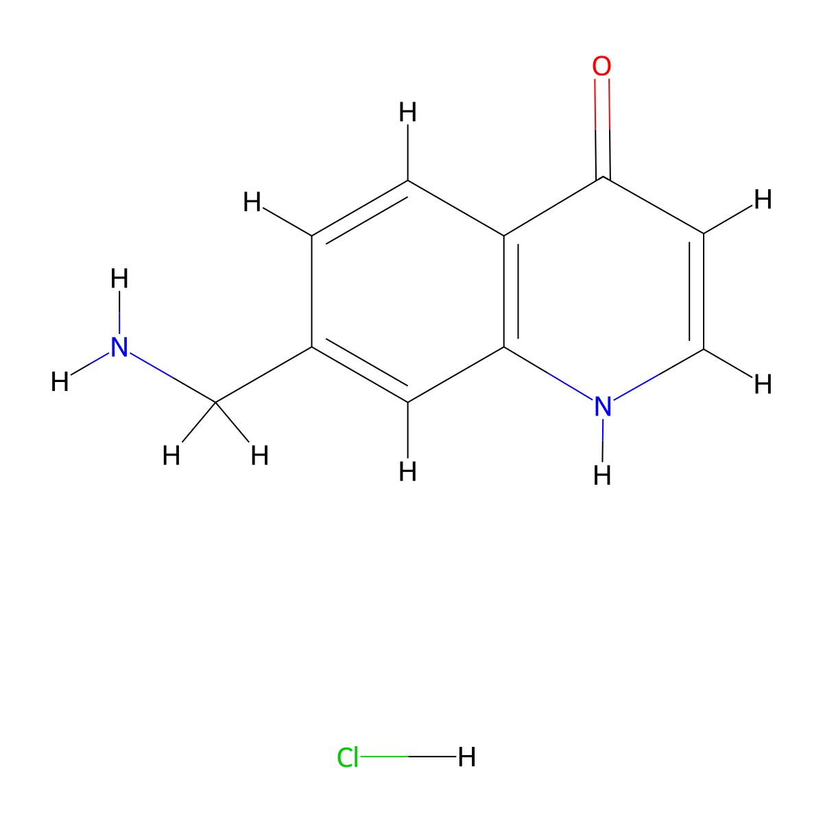 7-(Aminomethyl)-1,4-dihydroquinolin-4-one hydrochloride molecular structure, CAS 1788624-28-1