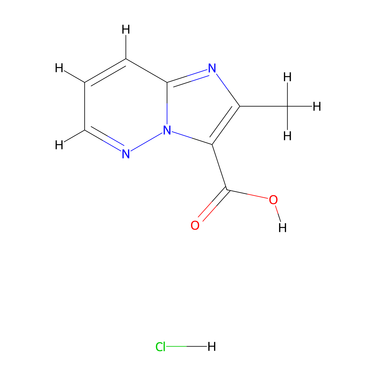 2-Methylimidazo[1,2-b]pyridazine-3-carboxylic acid hydrochloride molecular structure, CAS 1788624-63-4