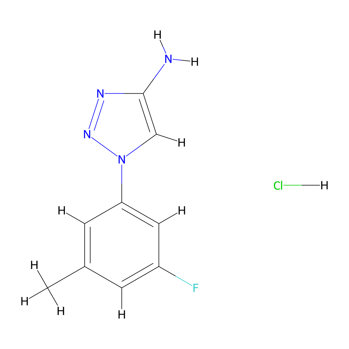 1-(3-fluoro-5-methylphenyl)-1H-1,2,3-triazol-4-amine hydrochloride molecular structure, CAS 1788627-28-0