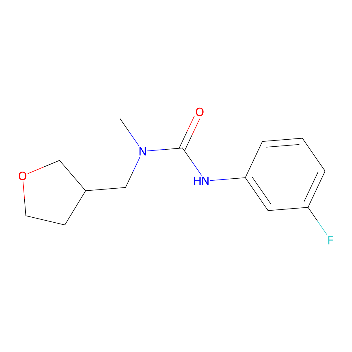 N-(3-Fluorophenyl)-N-methyl-N-[(tetrahydro-3-furanyl)methyl]-urea molecular structure, CAS 1788627-31-5