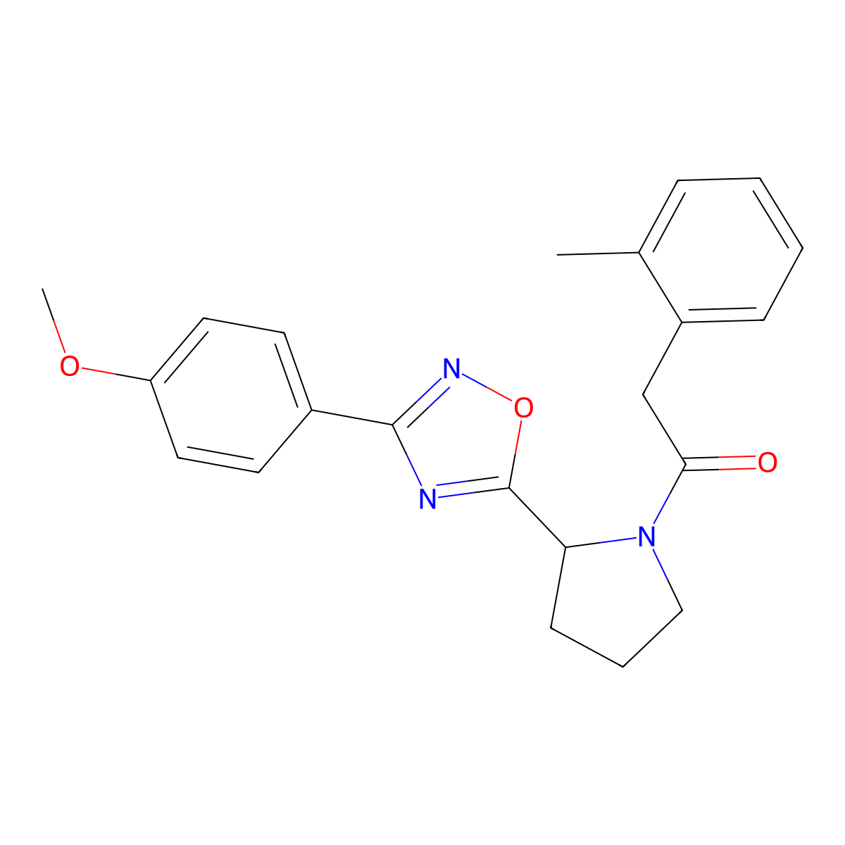 3-(4-Methoxyphenyl)-5-{1-[(2-methylphenyl)acetyl]pyrrolidin-2-yl}-1,2,4-oxadiazole molecular structure, CAS 1788628-92-1