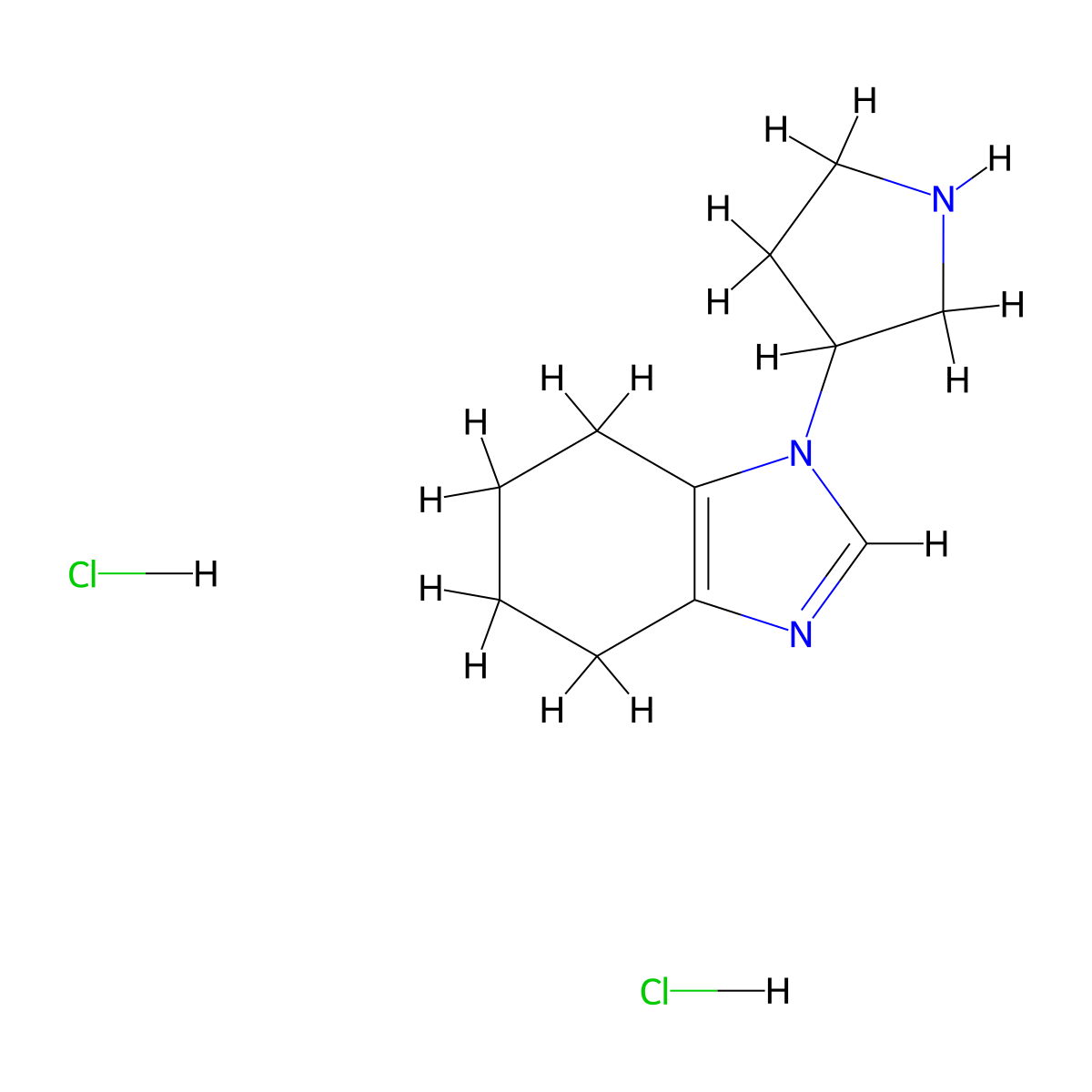 1-(pyrrolidin-3-yl)-4,5,6,7-tetrahydro-1H-1,3-benzodiazole dihydrochloride molecular structure, CAS 1788641-20-2