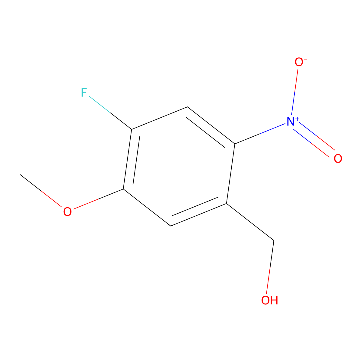 (4-Fluoro-5-methoxy-2-nitrophenyl)methanol molecular structure, CAS 1788662-54-3