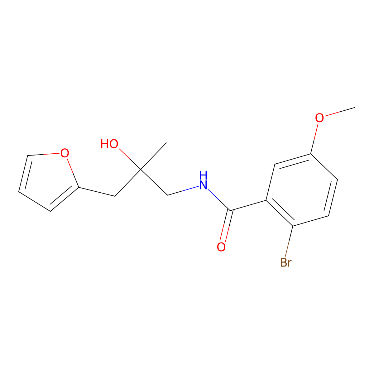 2-bromo-N-(3-(furan-2-yl)-2-hydroxy-2-methylpropyl)-5-methoxybenzamide molecular structure, CAS 1788666-73-8
