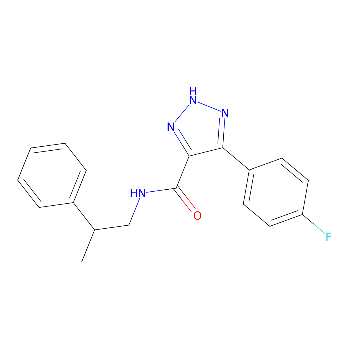 4-(4-fluorophenyl)-N-(2-phenylpropyl)-1H-1,2,3-triazole-5-carboxamide molecular structure, CAS 1788673-83-5