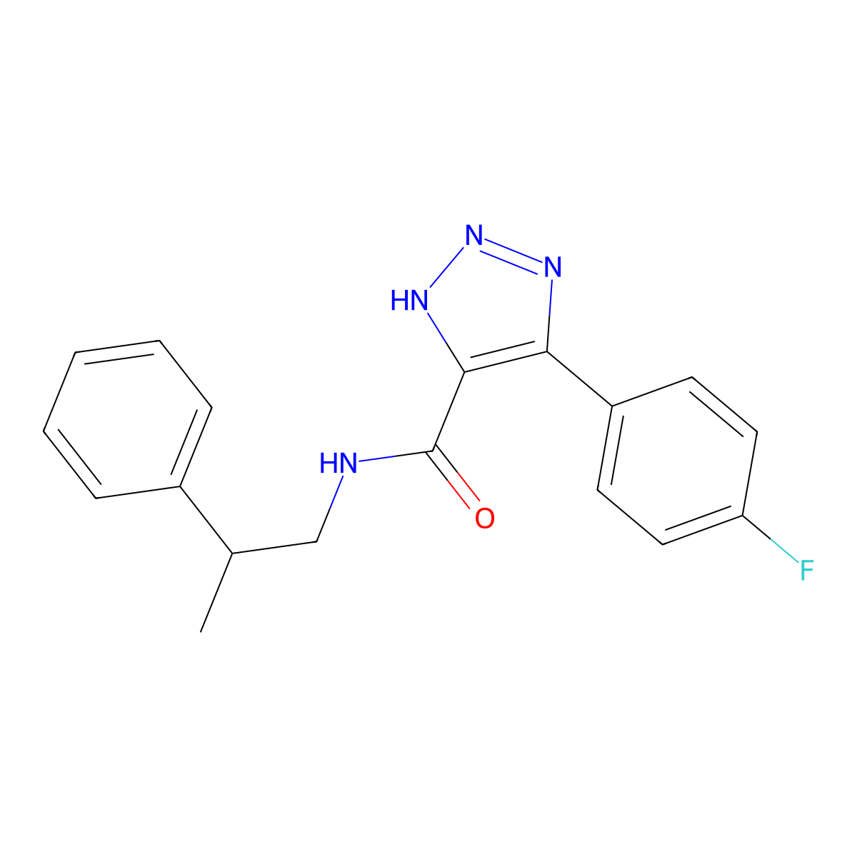 4-(4-fluorophenyl)-N-(2-phenylpropyl)-1H-1,2,3-triazole-5-carboxamide molecular structure, CAS 1788673-83-5