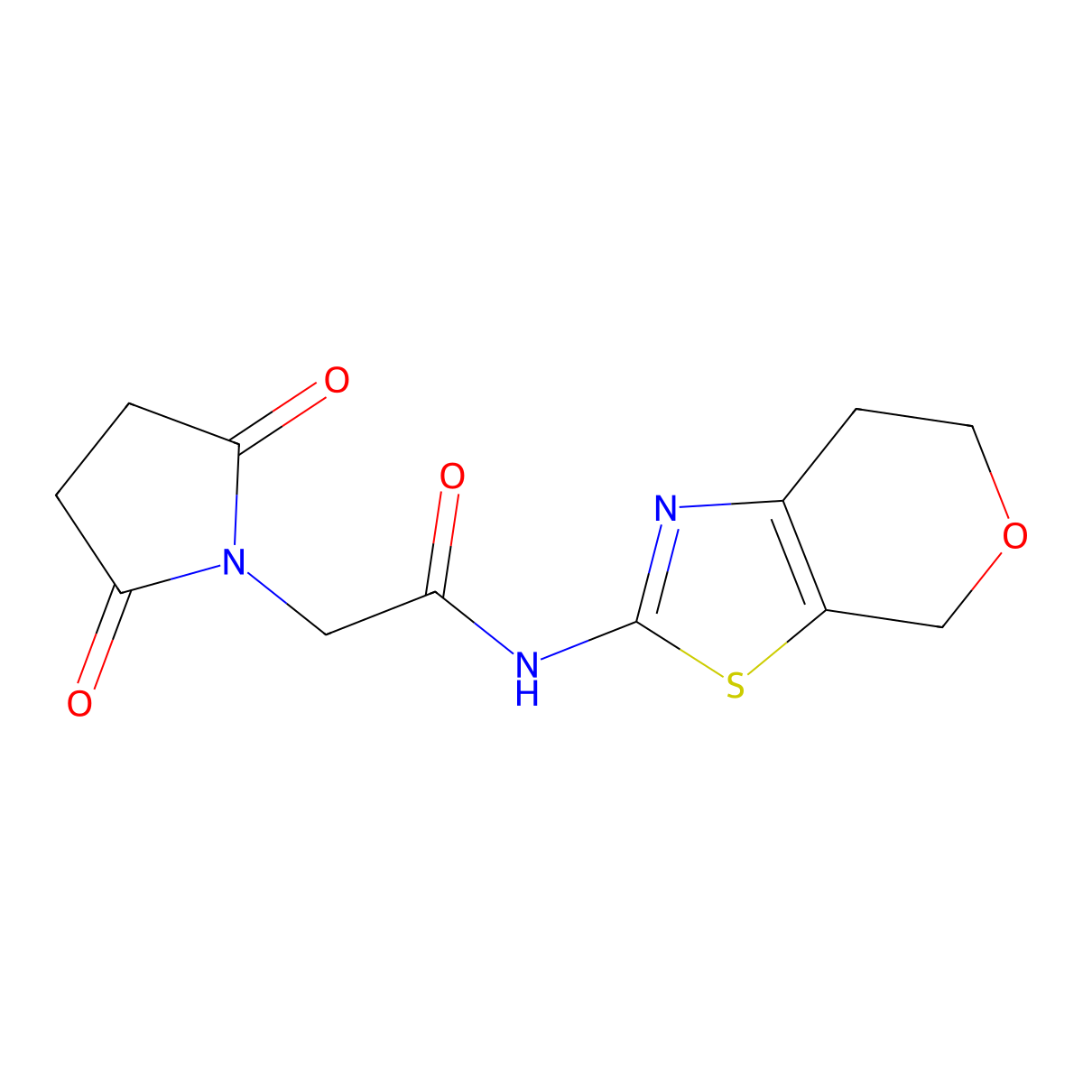N-(6,7-dihydro-4H-pyrano[4,3-d]thiazol-2-yl)-2-(2,5-dioxopyrrolidin-1-yl)acetamide molecular structure, CAS 1788673-96-0