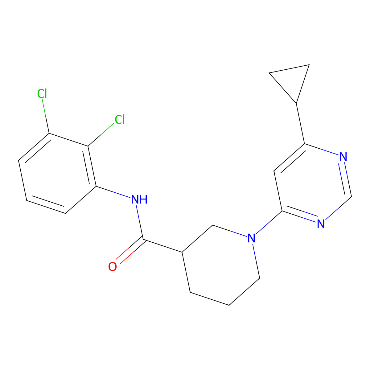 1-(6-cyclopropylpyrimidin-4-yl)-N-(2,3-dichlorophenyl)piperidine-3-carboxamide molecular structure, CAS 1788674-14-5