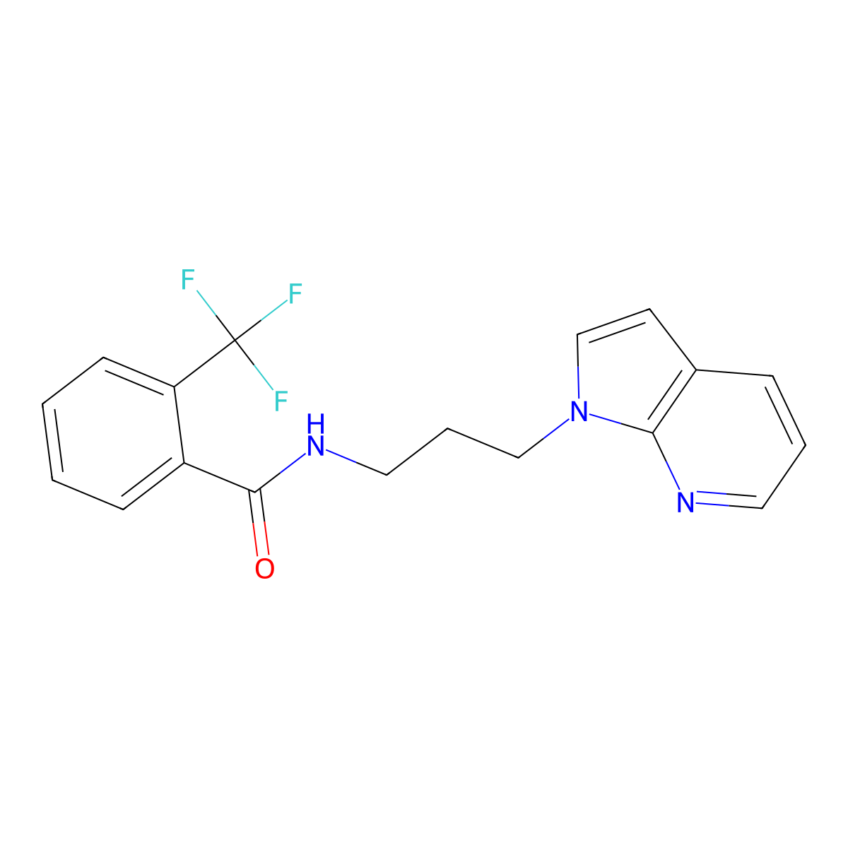 N-(3-{1H-pyrrolo[2,3-b]pyridin-1-yl}propyl)-2-(trifluoromethyl)benzamide molecular structure, CAS 1788674-28-1