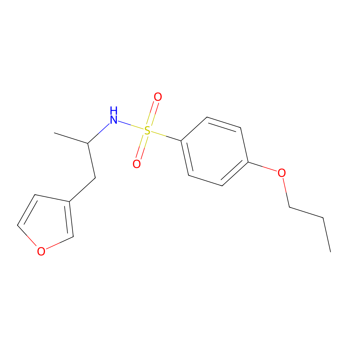 N-(1-(furan-3-yl)propan-2-yl)-4-propoxybenzenesulfonamide molecular structure, CAS 1788675-01-3