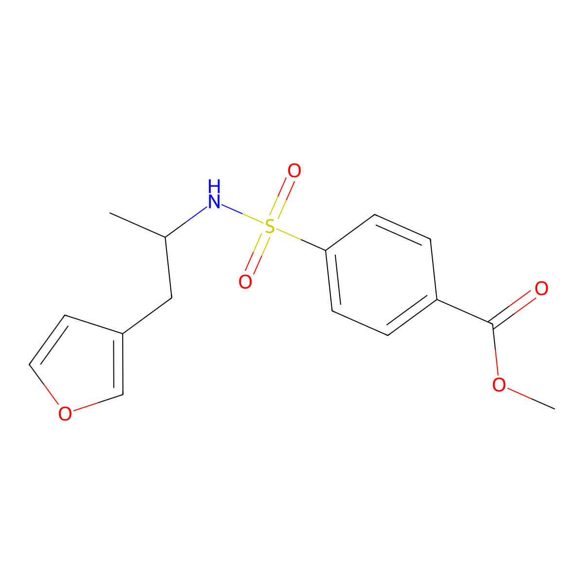 methyl 4-(N-(1-(furan-3-yl)propan-2-yl)sulfamoyl)benzoate molecular structure, CAS 1788675-05-7