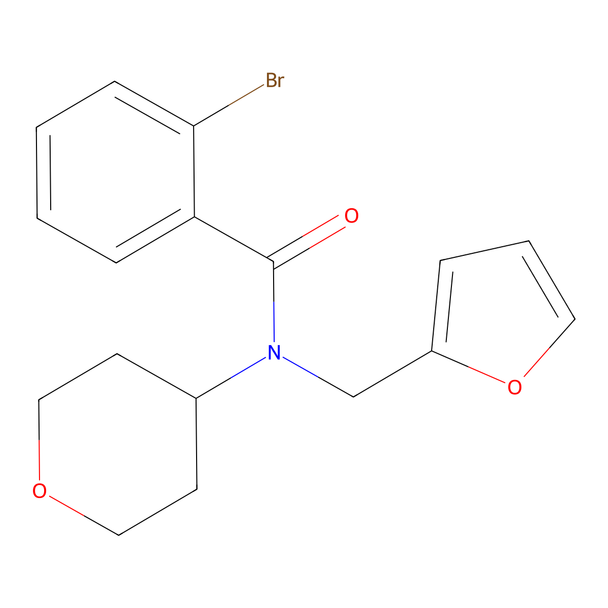 2-bromo-N-[(furan-2-yl)methyl]-N-(oxan-4-yl)benzamide molecular structure, CAS 1788675-33-1