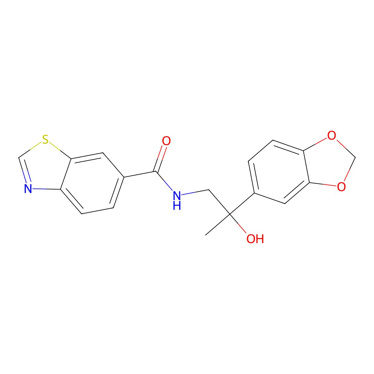 N-(2-(benzo[d][1,3]dioxol-5-yl)-2-hydroxypropyl)benzo[d]thiazole-6-carboxamide molecular structure, CAS 1788675-82-0