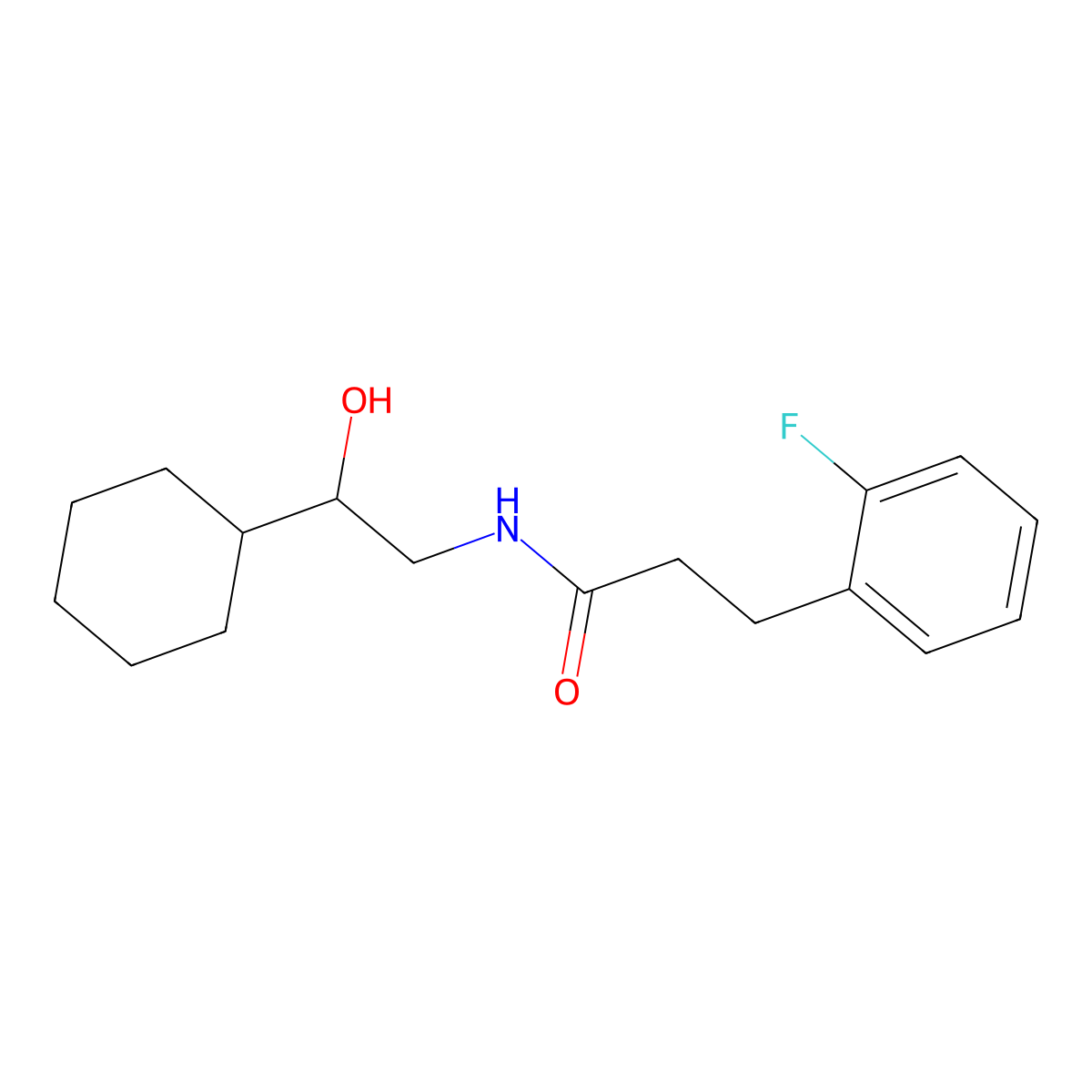 N-(2-cyclohexyl-2-hydroxyethyl)-3-(2-fluorophenyl)propanamide molecular structure, CAS 1788676-03-8