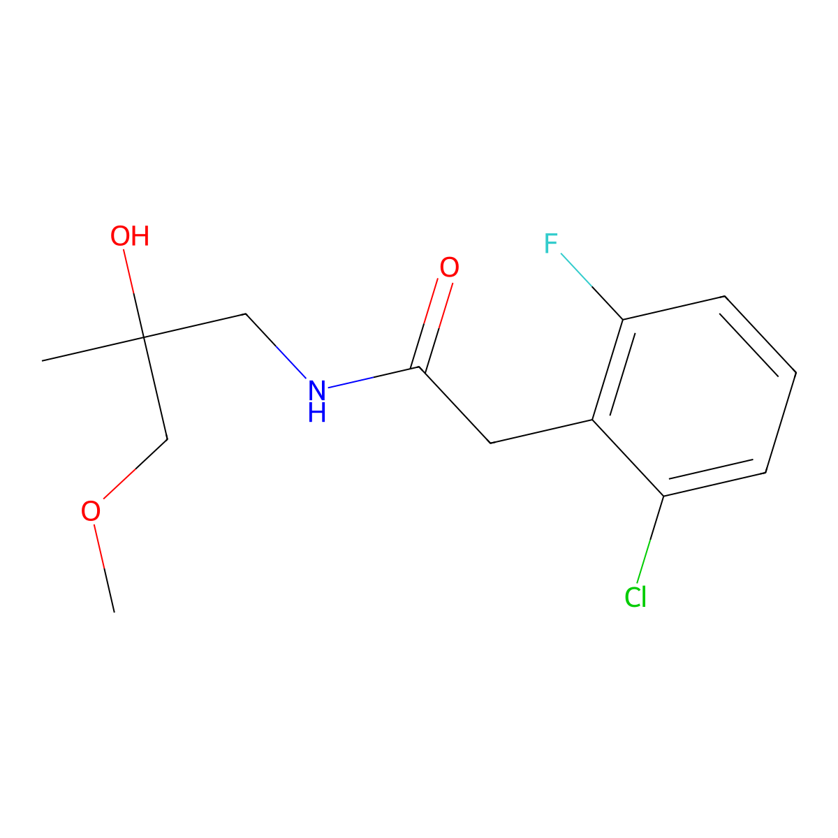 2-(2-chloro-6-fluorophenyl)-N-(2-hydroxy-3-methoxy-2-methylpropyl)acetamide molecular structure, CAS 1788676-16-3
