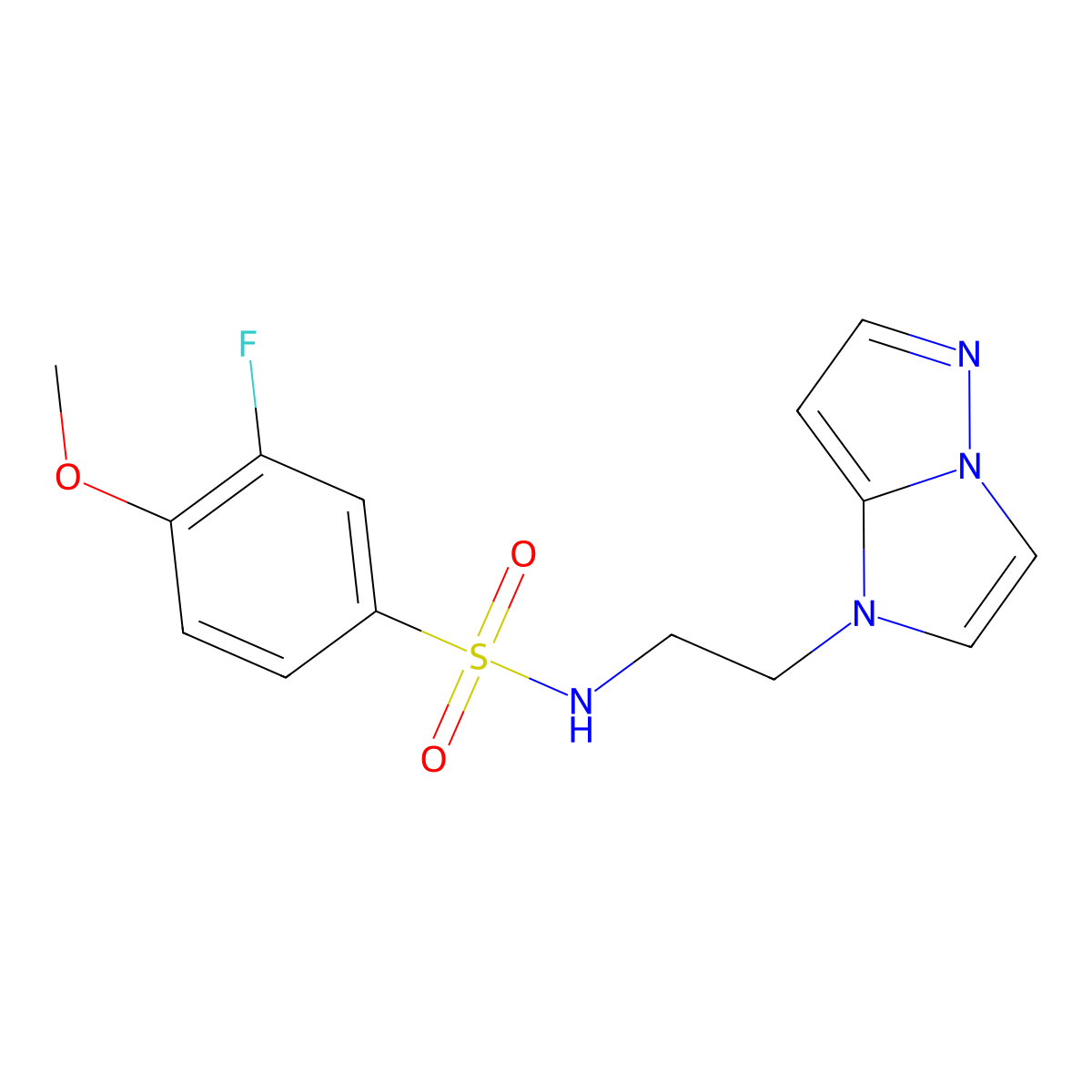 N-(2-(1H-imidazo[1,2-b]pyrazol-1-yl)ethyl)-3-fluoro-4-methoxybenzenesulfonamide molecular structure, CAS 1788676-55-0