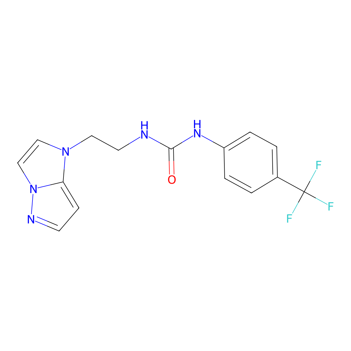 1-(2-(1H-imidazo[1,2-b]pyrazol-1-yl)ethyl)-3-(4-(trifluoromethyl)phenyl)urea molecular structure, CAS 1788676-62-9