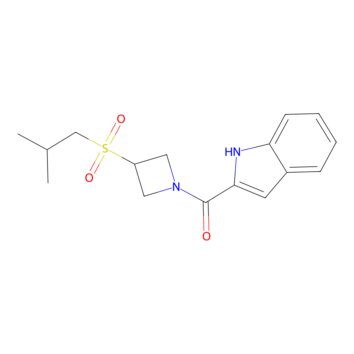 (1H-indol-2-yl)(3-(isobutylsulfonyl)azetidin-1-yl)methanone molecular structure, CAS 1788676-99-2