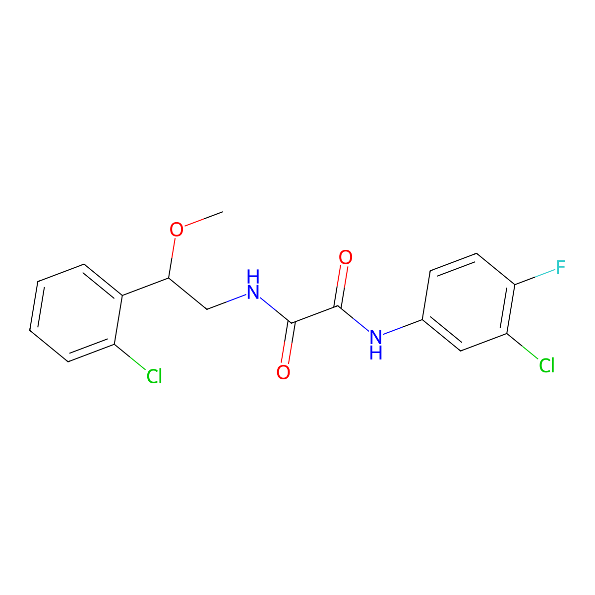 N1-(3-chloro-4-fluorophenyl)-N2-(2-(2-chlorophenyl)-2-methoxyethyl)oxalamide molecular structure, CAS 1788677-00-8