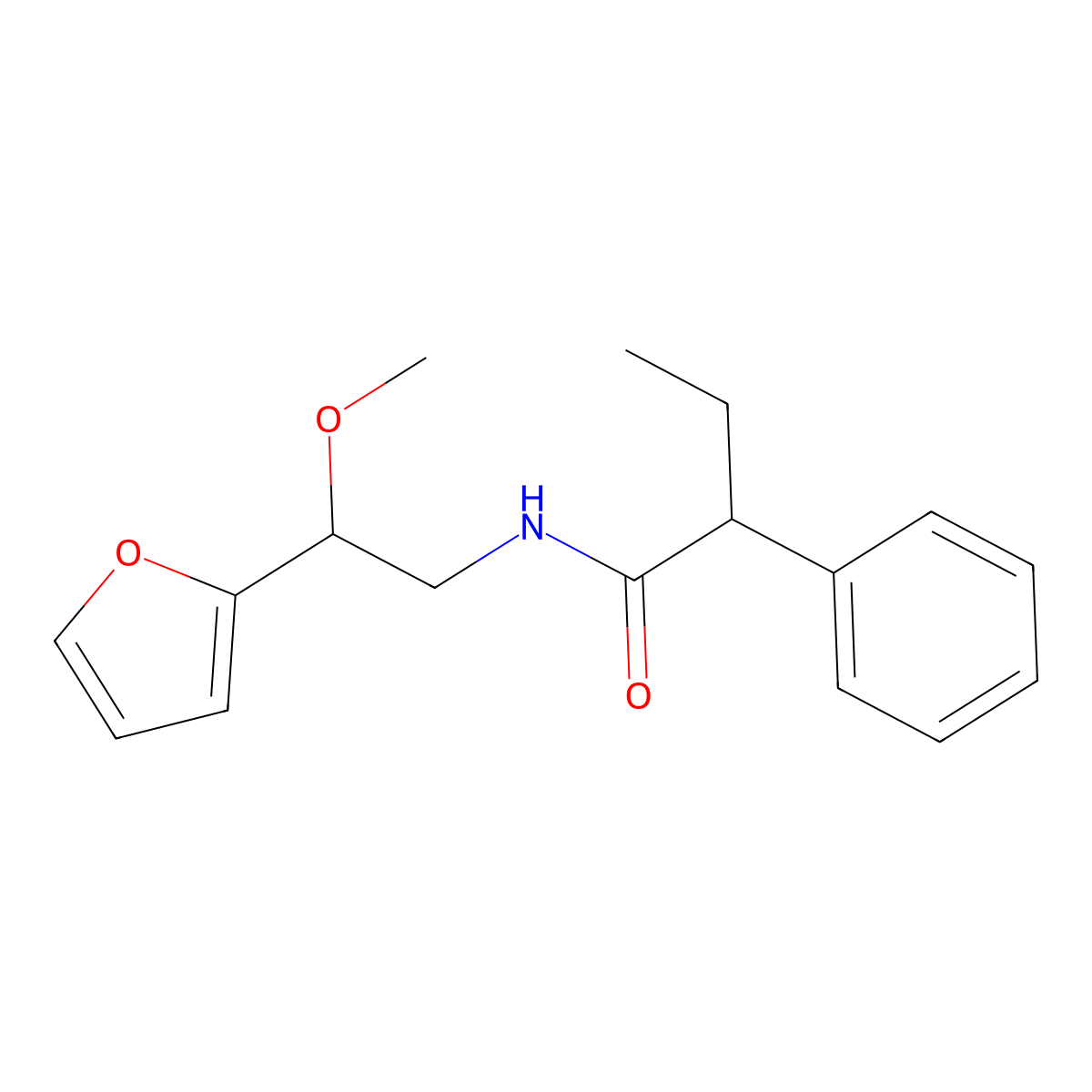 N-[2-(furan-2-yl)-2-methoxyethyl]-2-phenylbutanamide molecular structure, CAS 1788677-06-4
