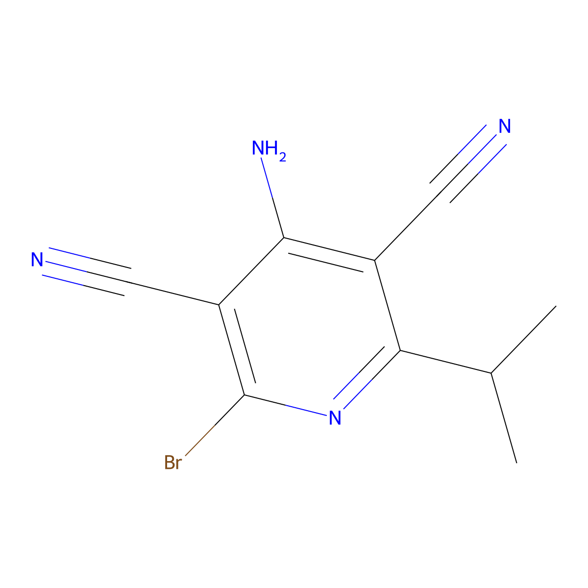 4-Amino-2-bromo-6-(propan-2-yl)pyridine-3,5-dicarbonitrile molecular structure, CAS 1788677-37-1