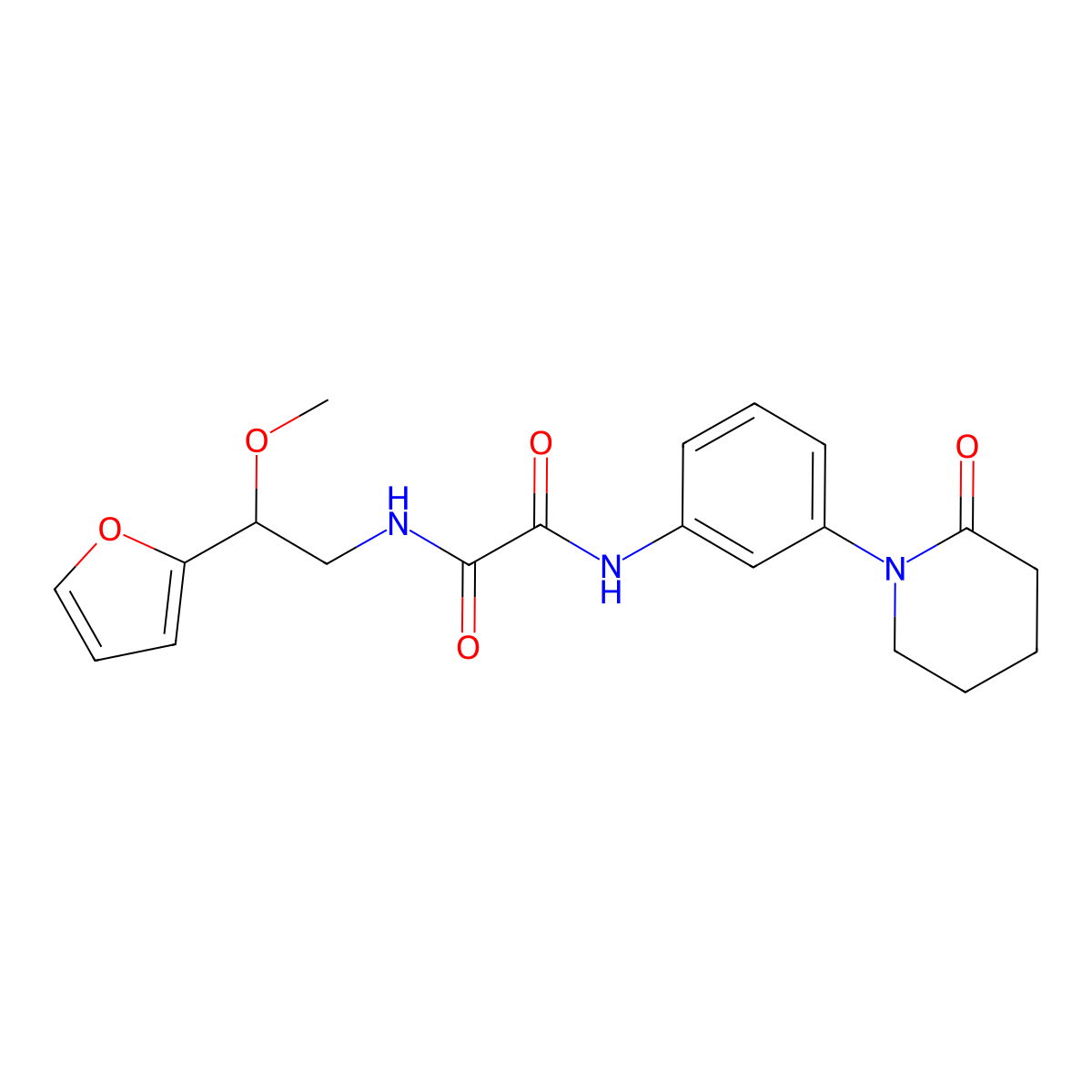 N1-(2-(furan-2-yl)-2-methoxyethyl)-N2-(3-(2-oxopiperidin-1-yl)phenyl)oxalamide molecular structure, CAS 1788677-38-2