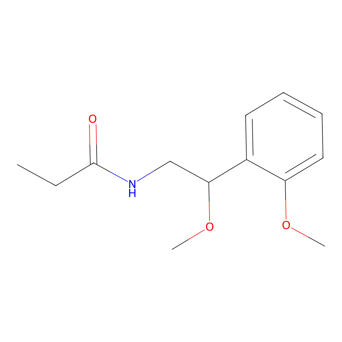 N-(2-methoxy-2-(2-methoxyphenyl)ethyl)propionamide molecular structure, CAS 1788677-76-8