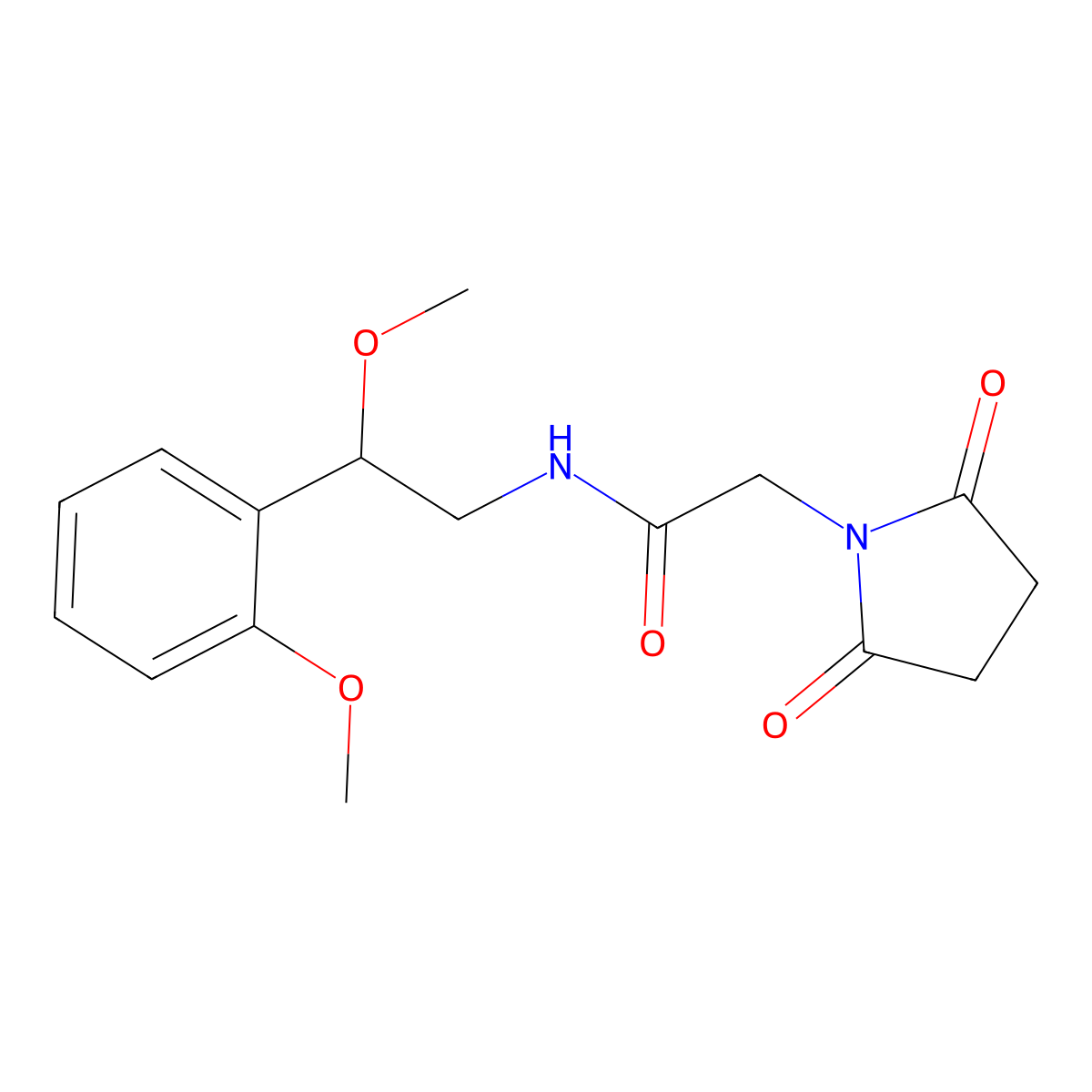 2-(2,5-dioxopyrrolidin-1-yl)-N-[2-methoxy-2-(2-methoxyphenyl)ethyl]acetamide molecular structure, CAS 1788677-81-5