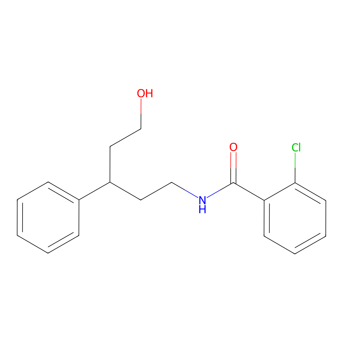 2-chloro-N-(5-hydroxy-3-phenylpentyl)benzamide molecular structure, CAS 1788677-82-6