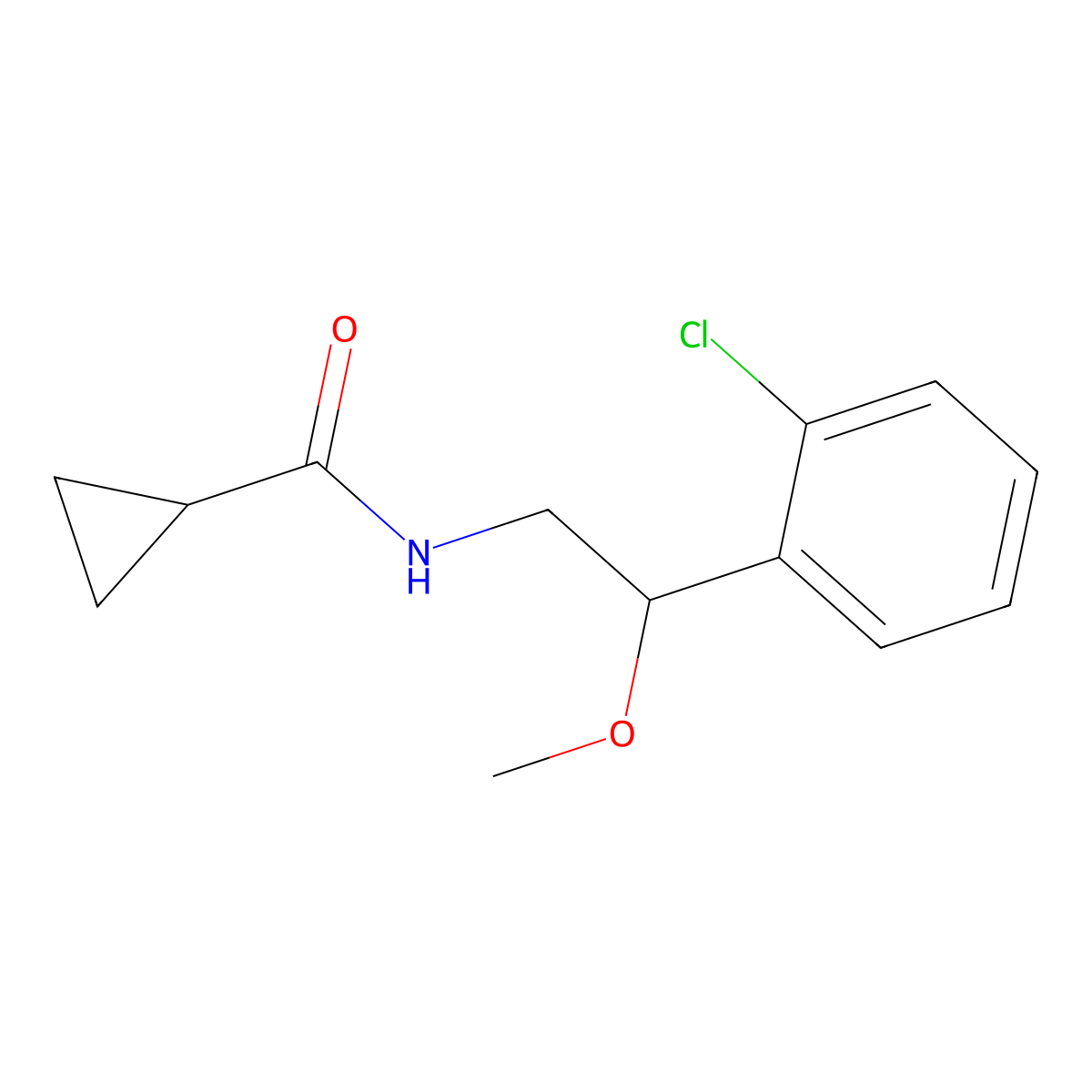 N-[2-(2-chlorophenyl)-2-methoxyethyl]cyclopropanecarboxamide molecular structure, CAS 1788677-87-1