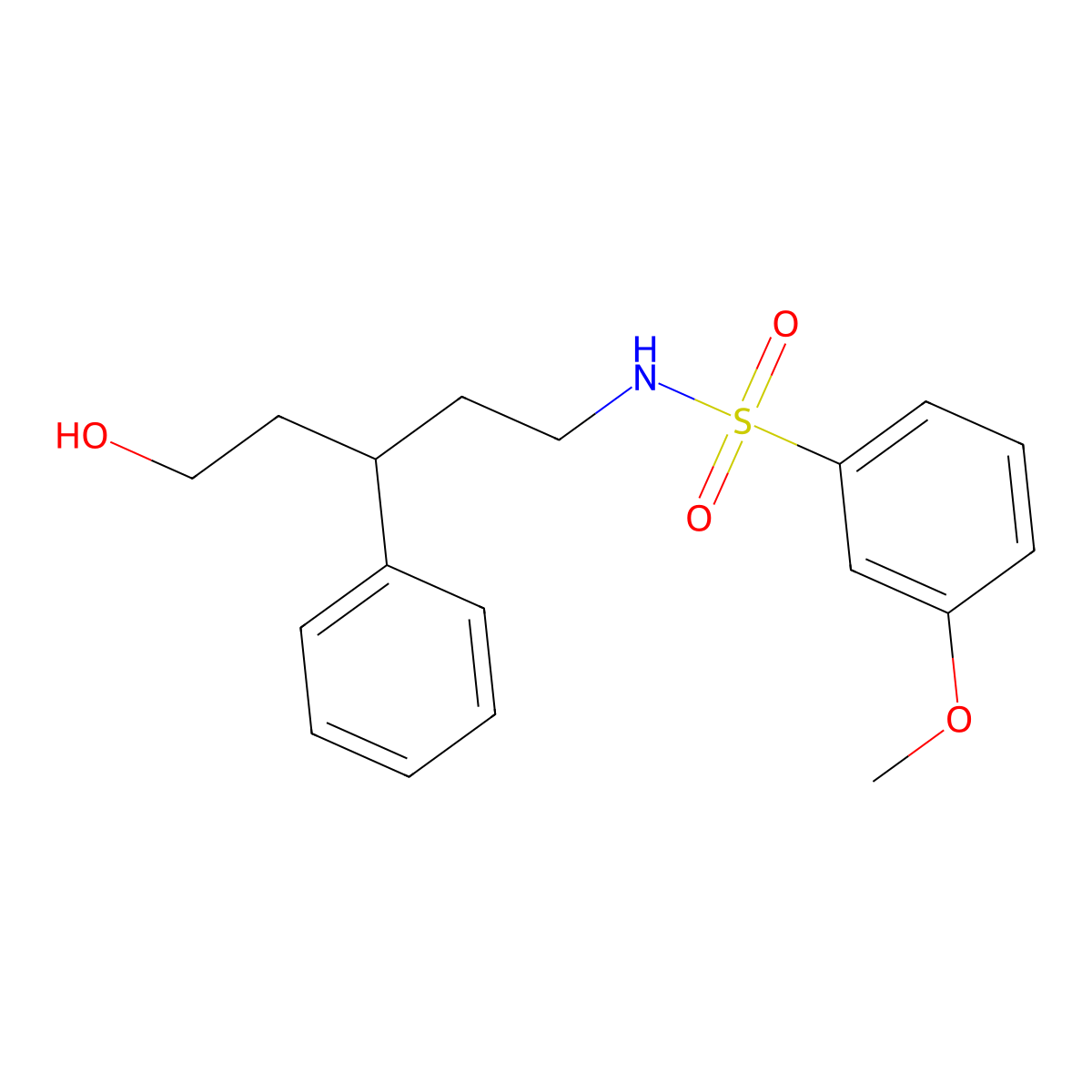 N-(5-hydroxy-3-phenylpentyl)-3-methoxybenzenesulfonamide molecular structure, CAS 1788677-90-6