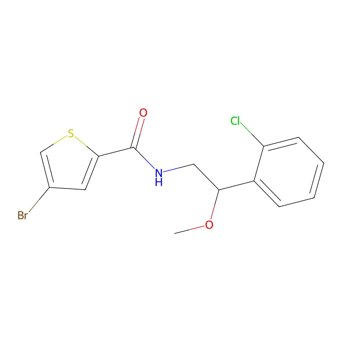 4-bromo-N-[2-(2-chlorophenyl)-2-methoxyethyl]thiophene-2-carboxamide molecular structure, CAS 1788677-92-8