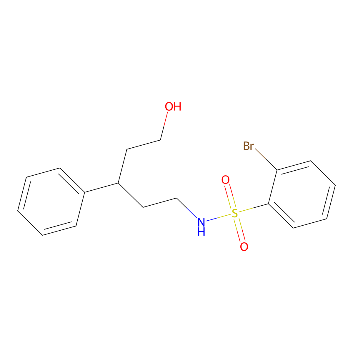2-bromo-N-(5-hydroxy-3-phenylpentyl)benzenesulfonamide molecular structure, CAS 1788678-02-3