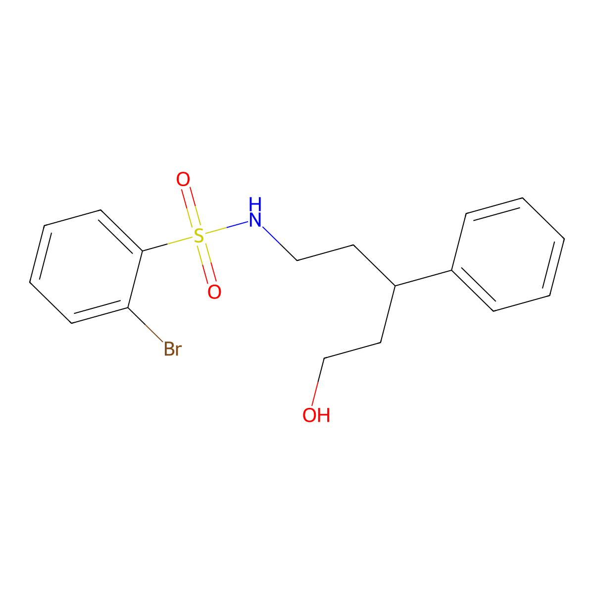 2-bromo-N-(5-hydroxy-3-phenylpentyl)benzenesulfonamide molecular structure, CAS 1788678-02-3