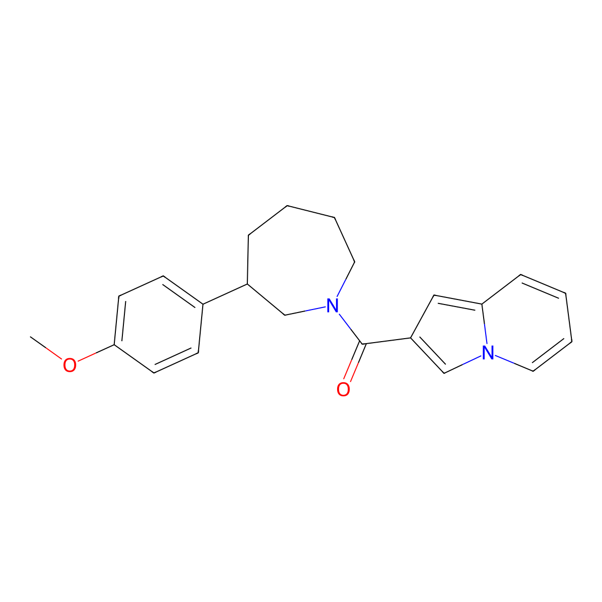 Indolizin-2-yl(3-(4-methoxyphenyl)azepan-1-yl)methanone molecular structure, CAS 1788678-14-7