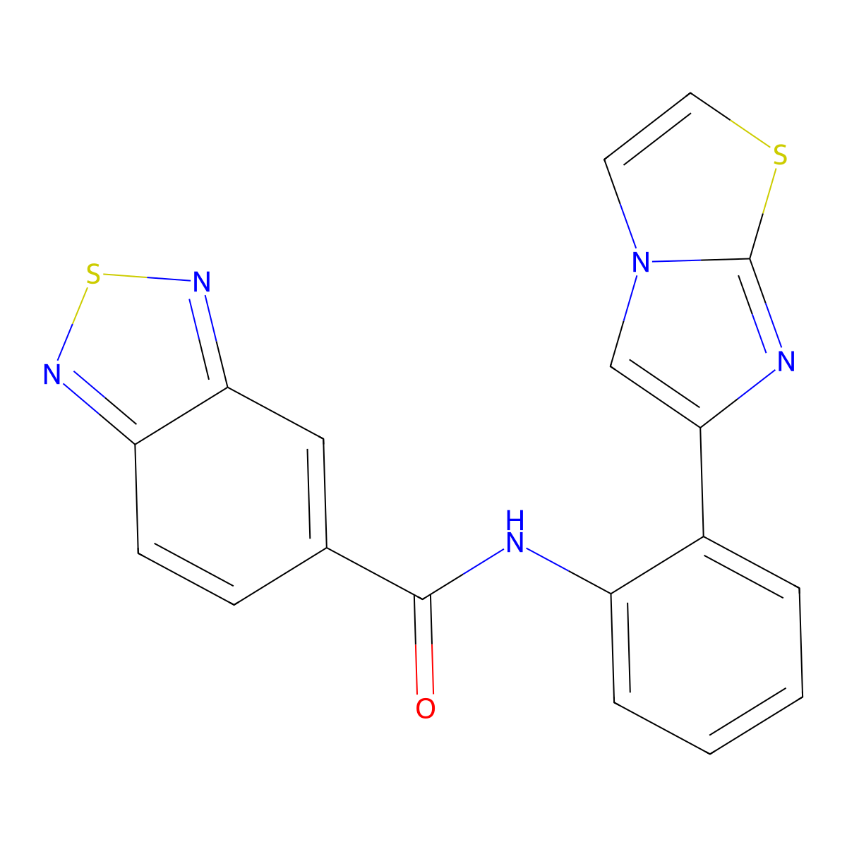 N-(2-(imidazo[2,1-b]thiazol-6-yl)phenyl)benzo[c][1,2,5]thiadiazole-5-carboxamide molecular structure, CAS 1788678-22-7