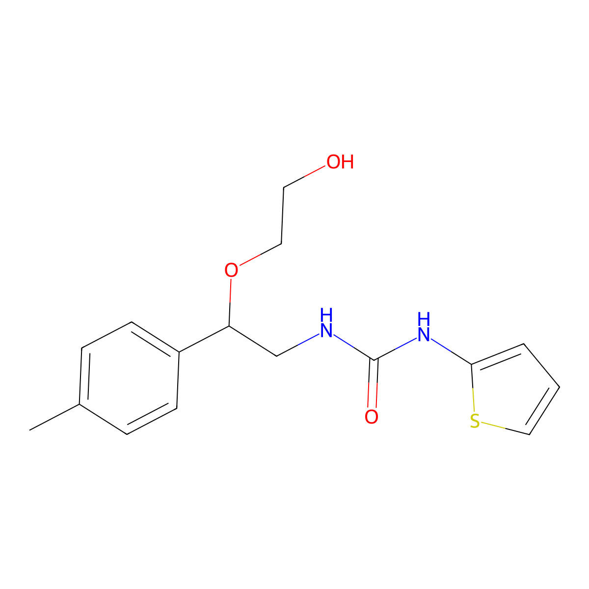 1-(2-(2-Hydroxyethoxy)-2-(p-tolyl)ethyl)-3-(thiophen-2-yl)urea molecular structure, CAS 1788678-39-6