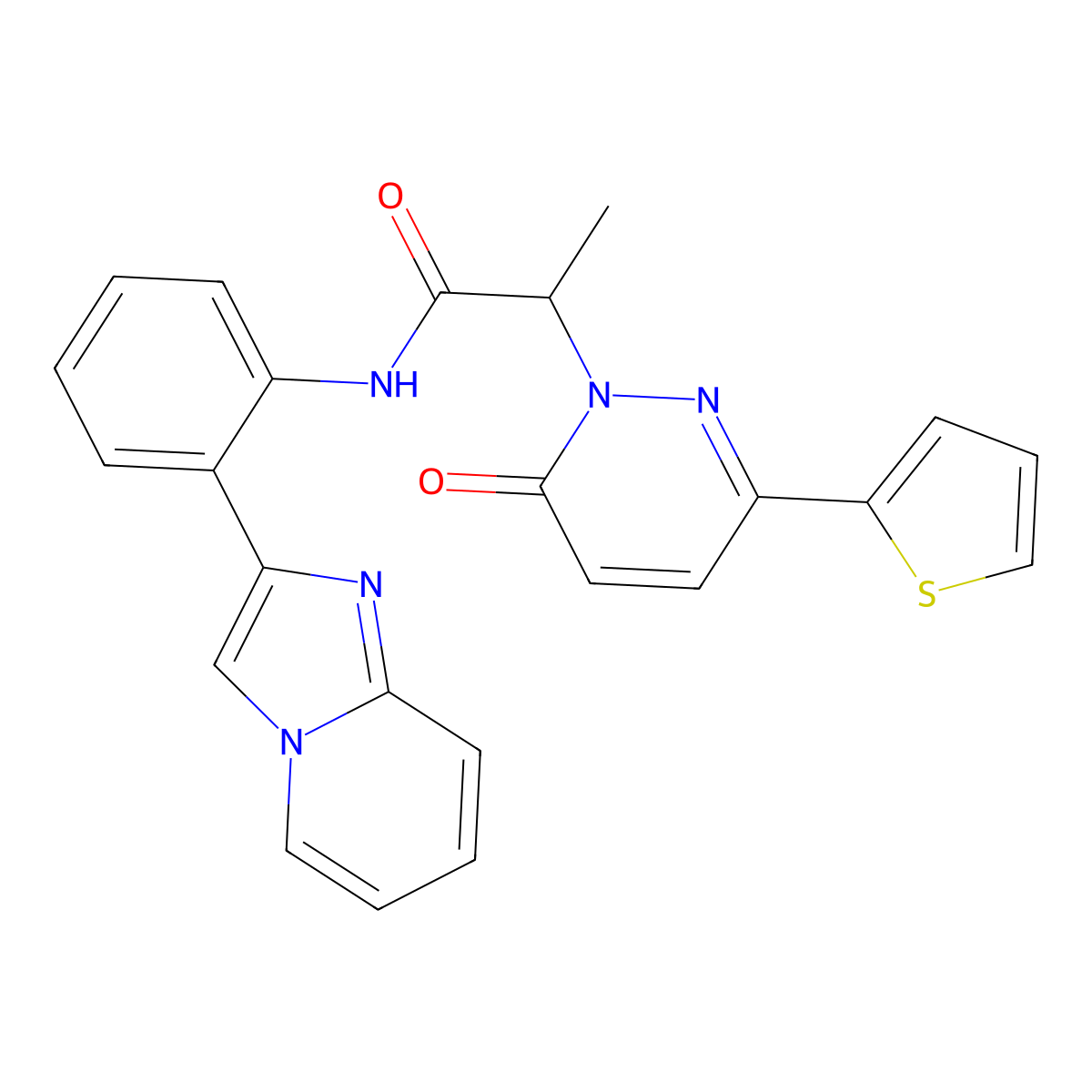 N-(2-(imidazo[1,2-a]pyridin-2-yl)phenyl)-2-(6-oxo-3-(thiophen-2-yl)pyridazin-1(6H)-yl)propanamide molecular structure, CAS 1788678-45-4
