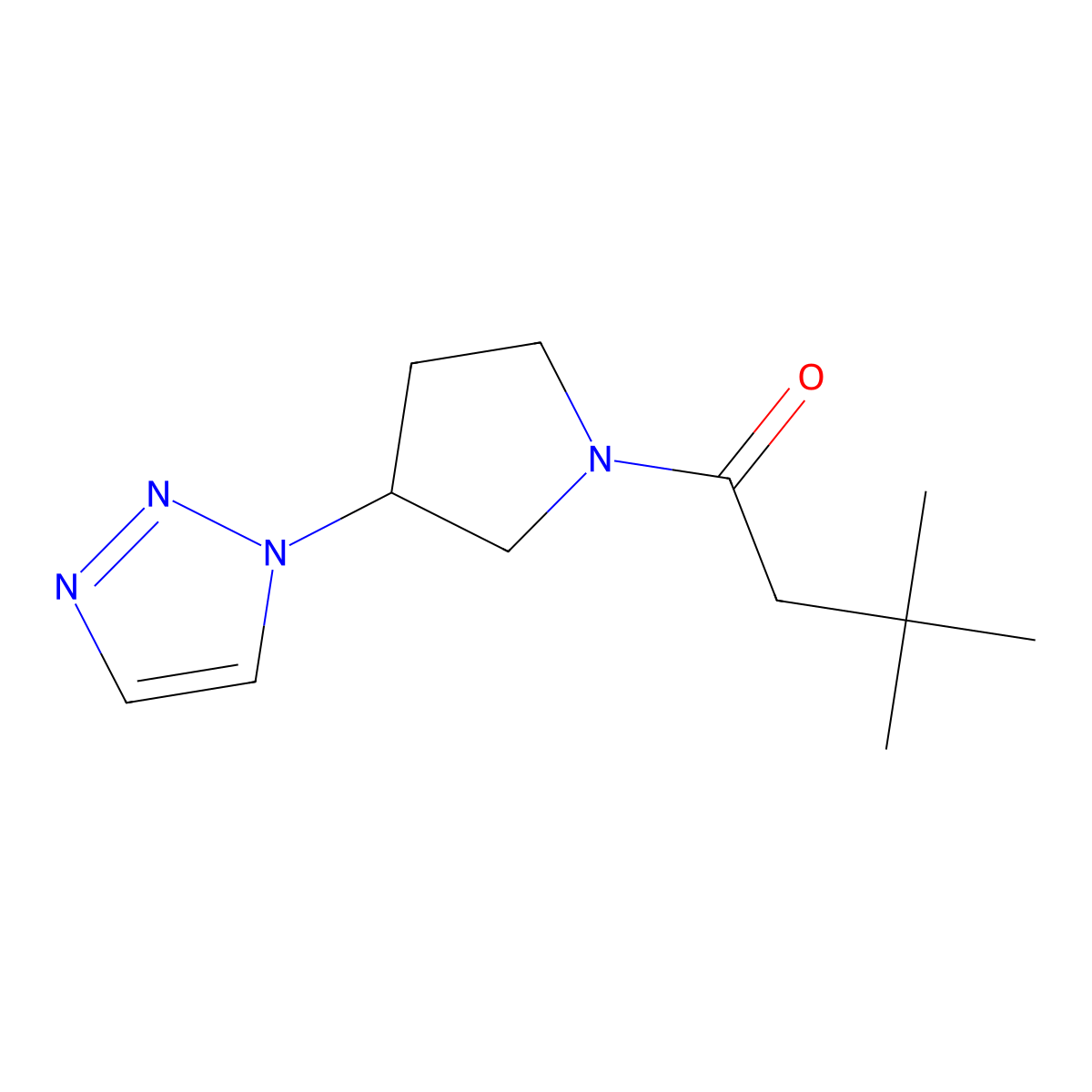 1-(3-(1H-1,2,3-triazol-1-yl)pyrrolidin-1-yl)-3,3-dimethylbutan-1-one molecular structure, CAS 1788678-85-2