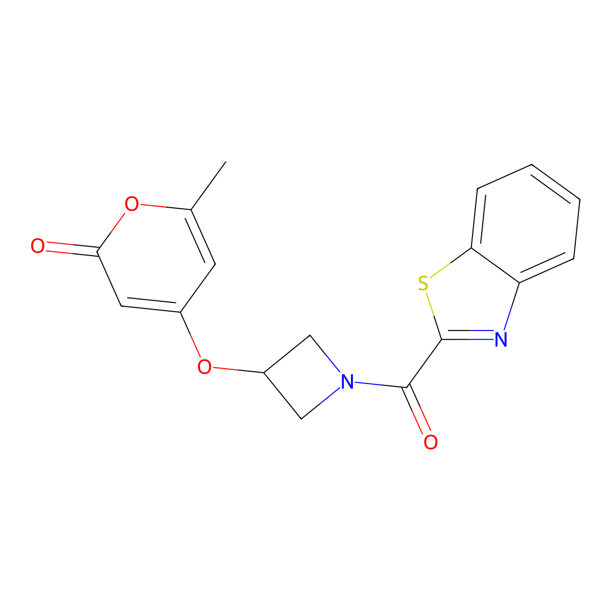 4-((1-(benzo[d]thiazole-2-carbonyl)azetidin-3-yl)oxy)-6-methyl-2H-pyran-2-one molecular structure, CAS 1788680-26-1