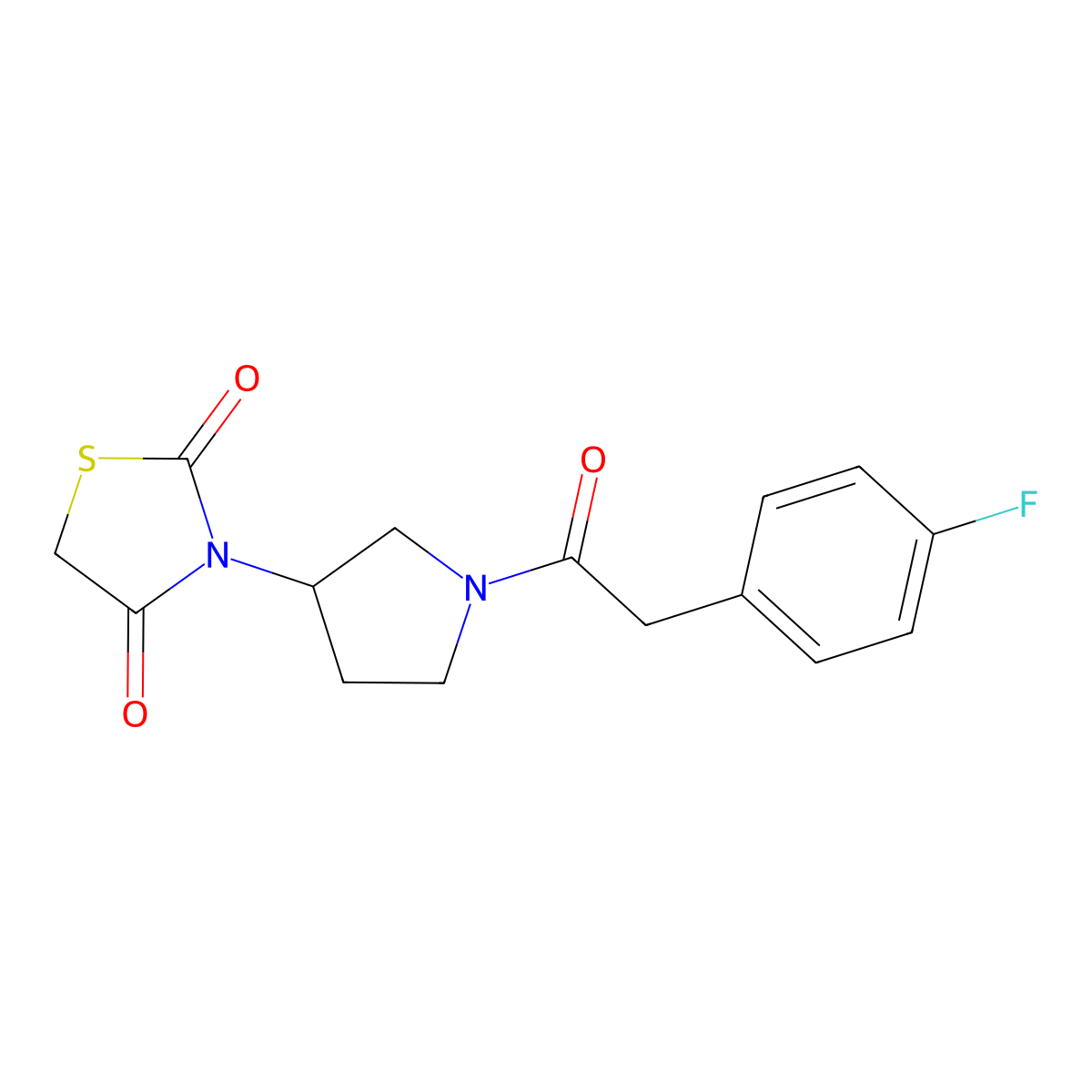 3-(1-(2-(4-Fluorophenyl)acetyl)pyrrolidin-3-yl)thiazolidine-2,4-dione molecular structure, CAS 1788680-86-3