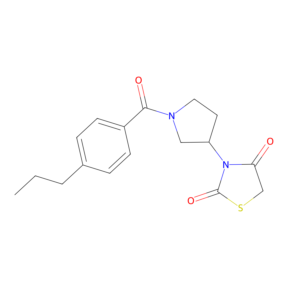 3-(1-(4-Propylbenzoyl)pyrrolidin-3-yl)thiazolidine-2,4-dione molecular structure, CAS 1788680-91-0