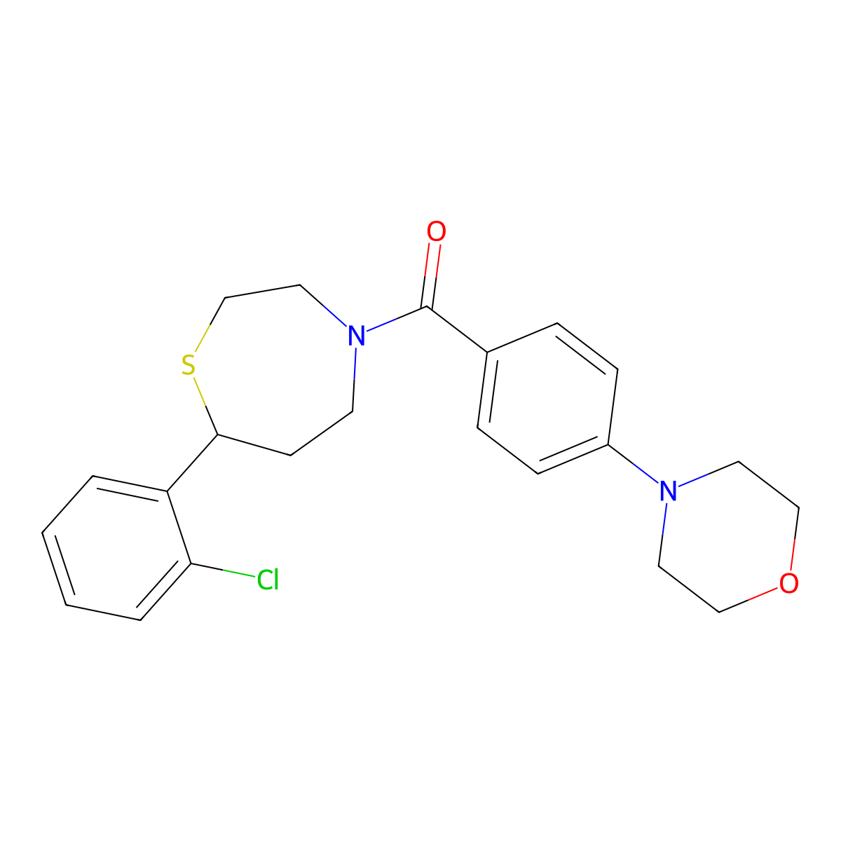 (7-(2-Chlorophenyl)-1,4-thiazepan-4-yl)(4-morpholinophenyl)methanone molecular structure, CAS 1788681-22-0
