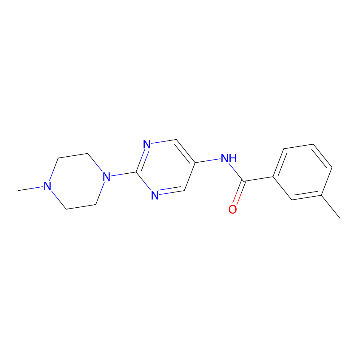 3-methyl-N-[2-(4-methylpiperazin-1-yl)pyrimidin-5-yl]benzamide molecular structure, CAS 1788725-62-1