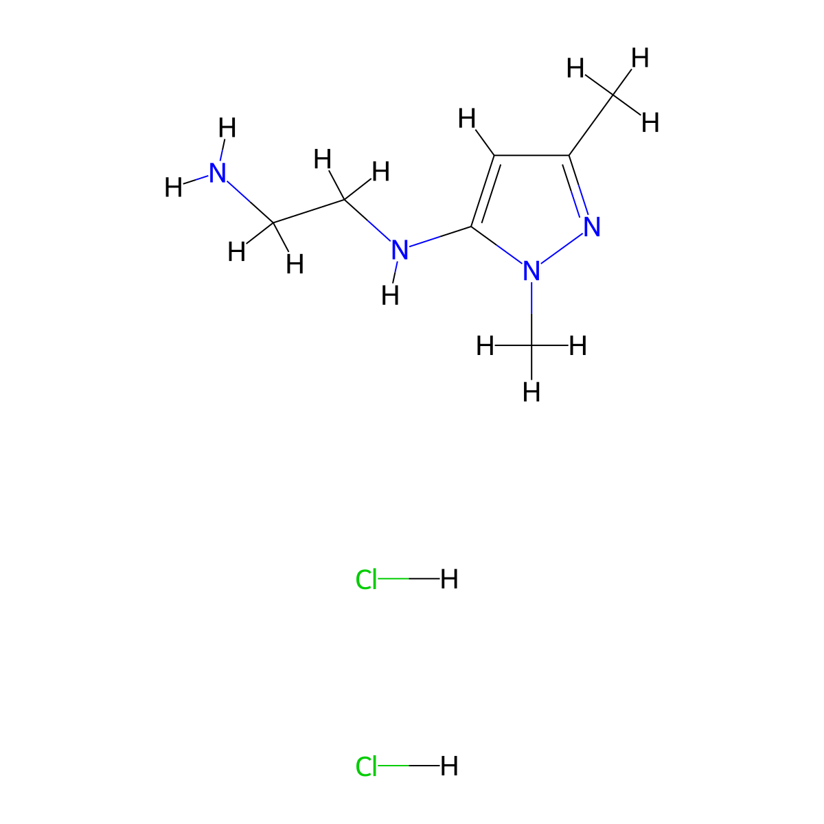 N1-(1,3-dimethyl-1H-pyrazol-5-yl)ethane-1,2-diamine dihydrochloride molecular structure, CAS 1788732-90-0