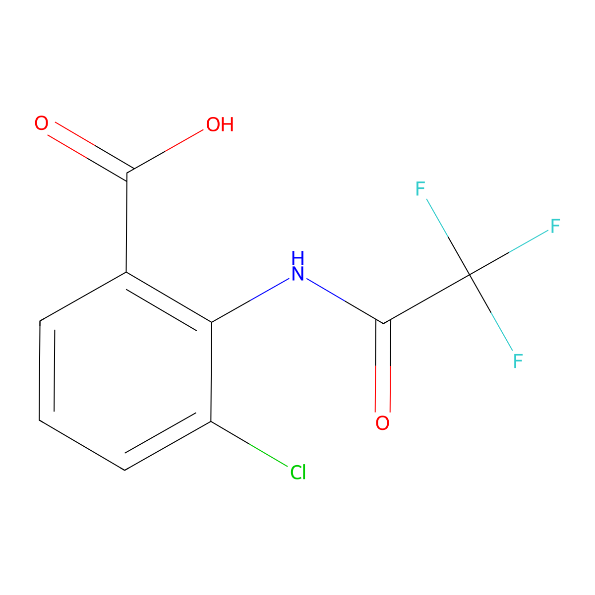 3-Chloro-2-(trifluoroacetamido)benzoic acid molecular structure, CAS 1788742-30-2
