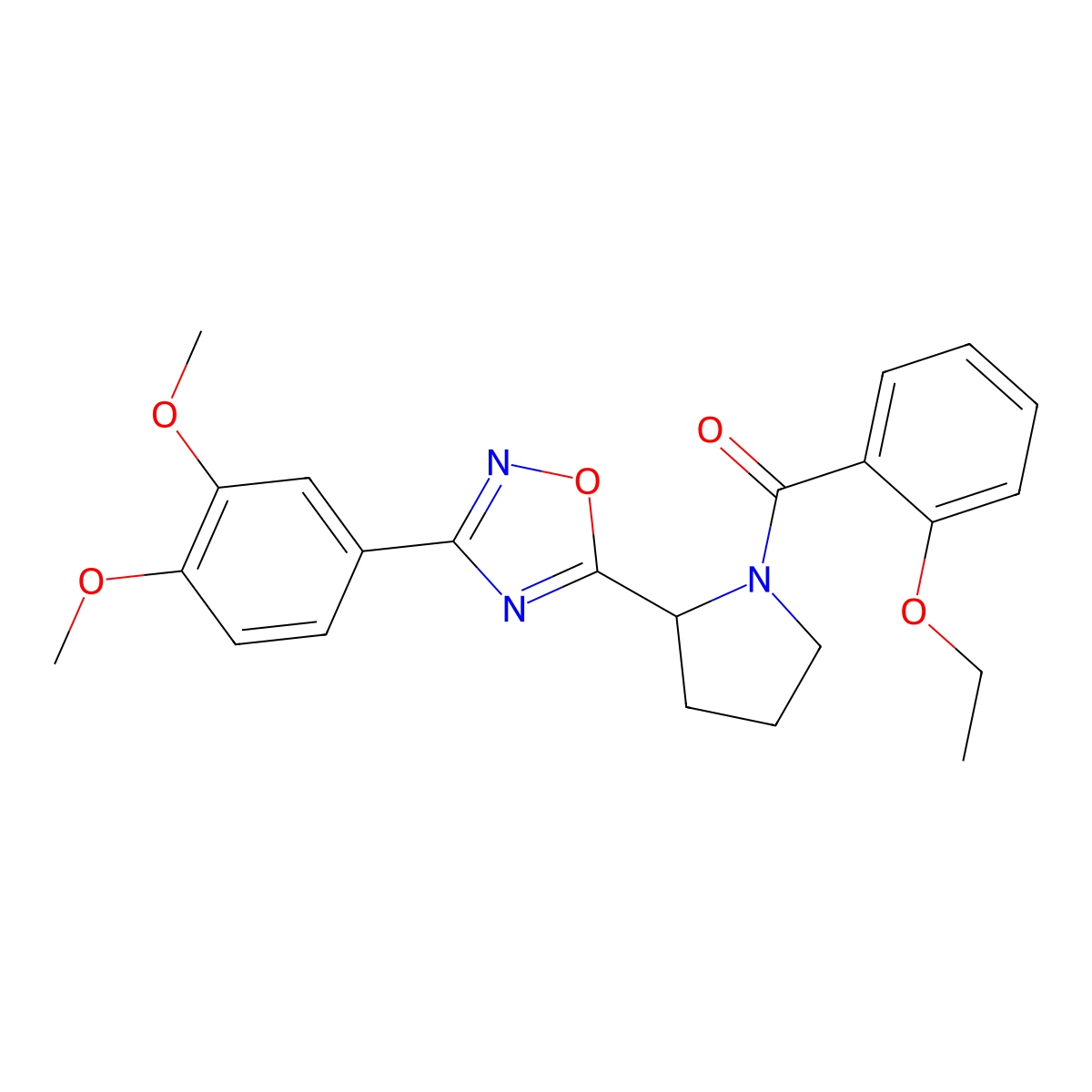 3-(3,4-Dimethoxyphenyl)-5-[1-(2-ethoxybenzoyl)pyrrolidin-2-yl]-1,2,4-oxadiazole molecular structure, CAS 1788754-24-4